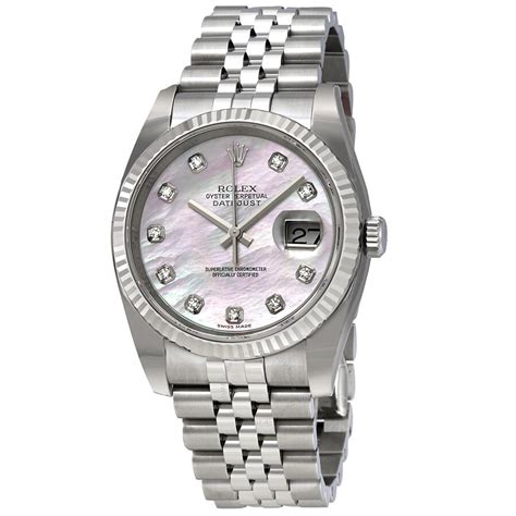 lady datejust rolex mother of pearl pink|rolex datejust 36mm white dial.